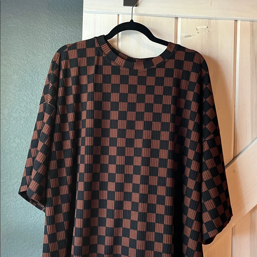 Dressed in LALA Malone Biker set in Mocha and Black Checkerboard - Picture 3 of 16